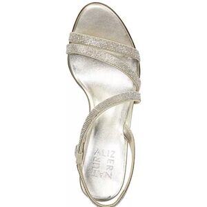 PROM SALE!  STRAPPY RHINESTONE CHAMPAGNE SANDALS NWOT SZ 9.5